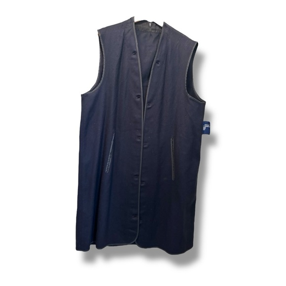 Vintage Burberrys Navy Trench Coat 44 Long Removable Wool Liner - Picture 5 of 10